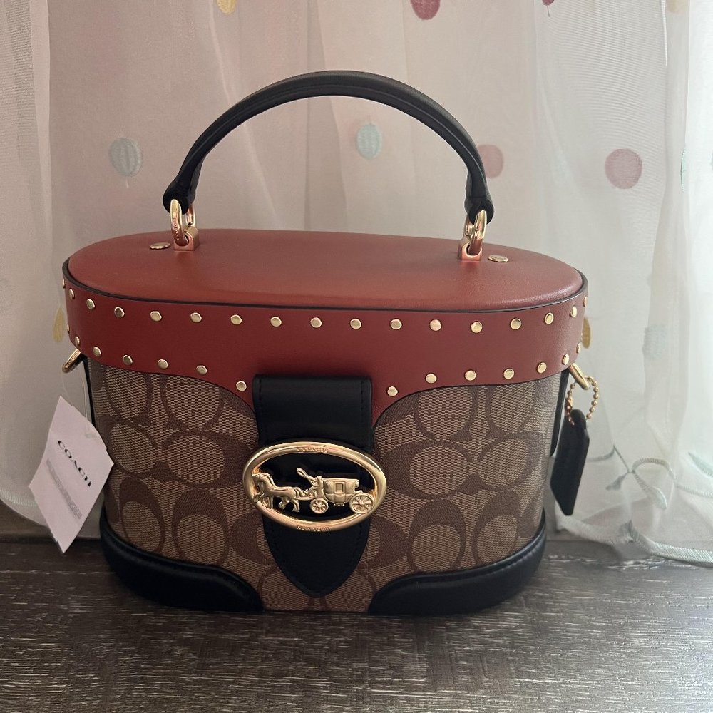 Coach Georgie Gem Crossbody In Colorblock Signature Canvas With Rivets c7231